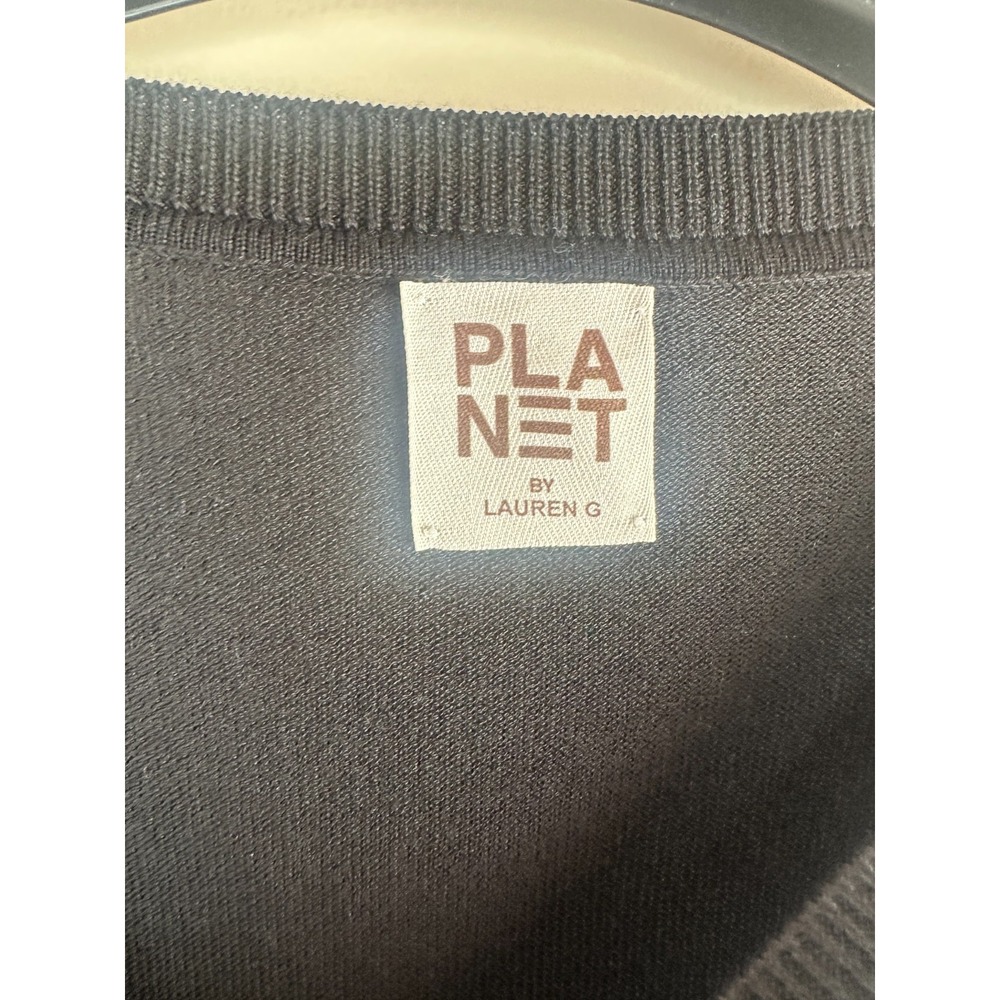PLANET by Lauren G Colorblock Sweater Womens One Size Black Grey White Lagenlook - Picture 8 of 12